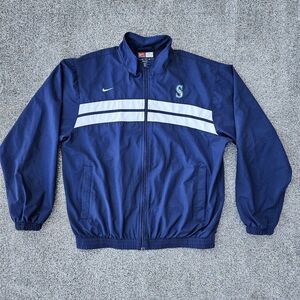 MLB Nike Team Apparel Jacket Seattle Mariners Embroidered Nylon Zip Up Vintage M